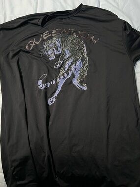 Fashion Nova Black Long-Sleeve Tee with Purple Tiger Graphic